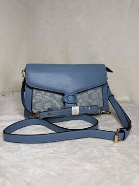 Blue Crossbody Bag & Wallet Set – Modern Pattern